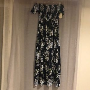 NWT navy off the shoulder maxi dress